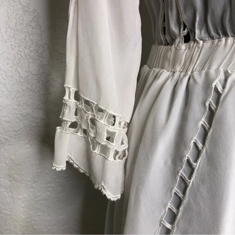 Tularosa Orsen white cutout embroidered dress size XS